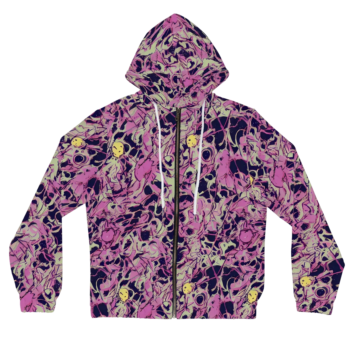 Lavender Frenzy on Women's Full-Zip Hoodie — Front