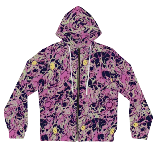 Lavender Frenzy on a Women's Full-Zip Hoodie