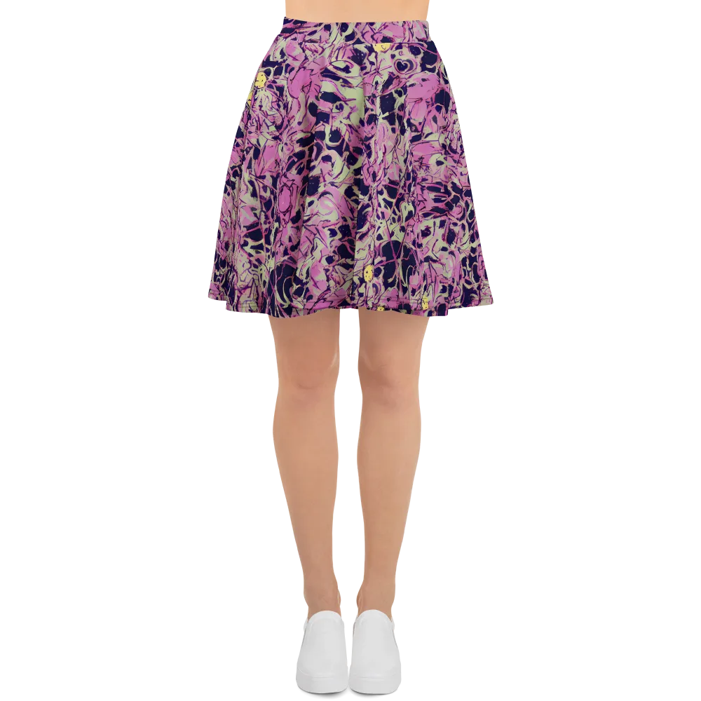 Lavender Frenzy on Skater Skirt — Front