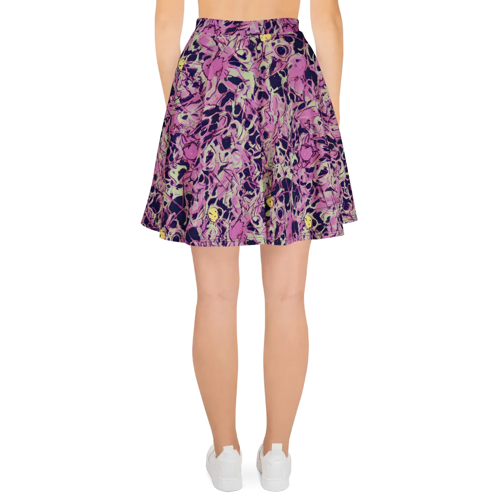 Lavender Frenzy on Skater Skirt — Back