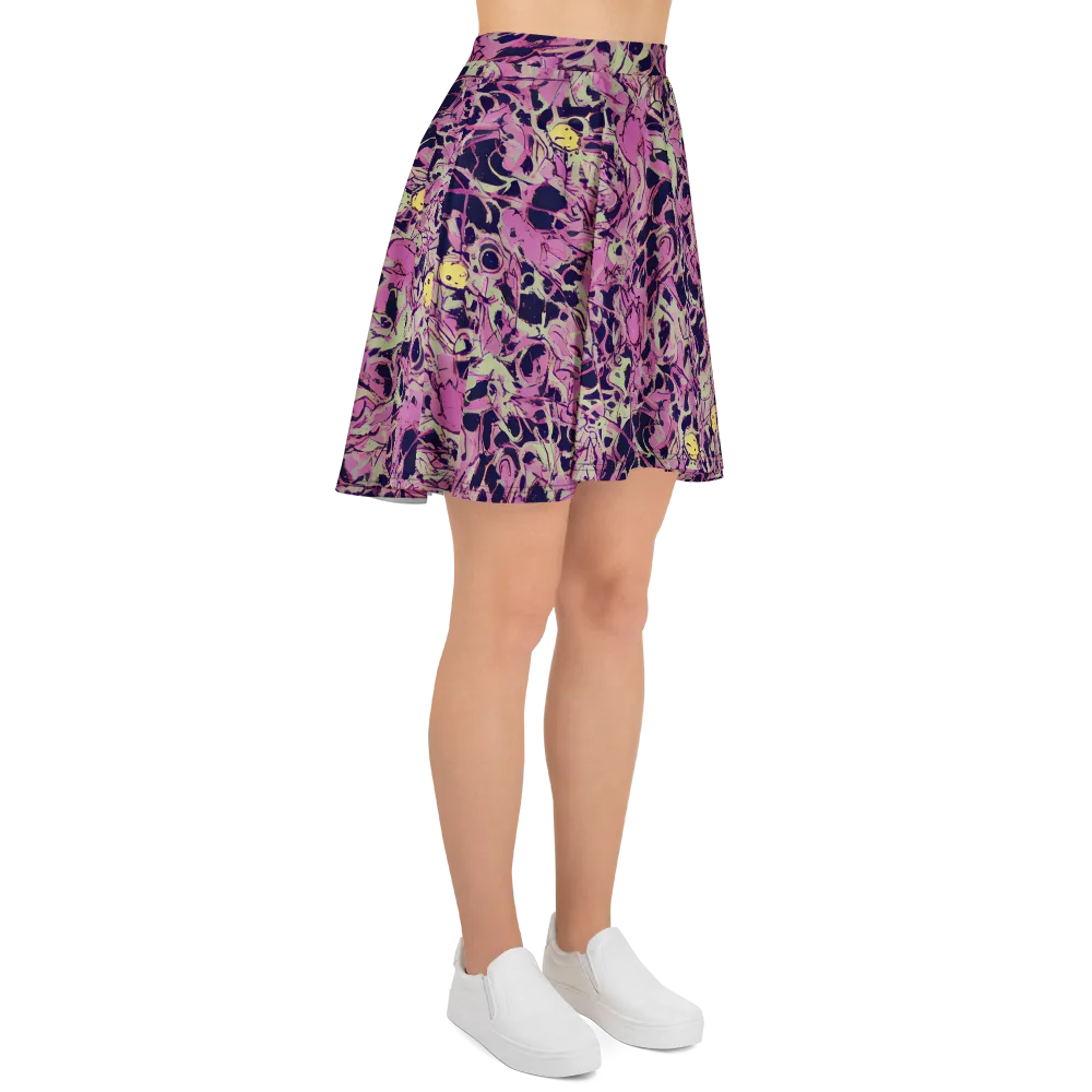 Lavender Frenzy on Skater Skirt — Right
