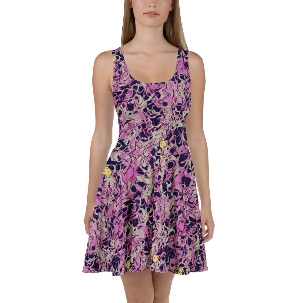 Lavender Frenzy on Skater Dress — Front