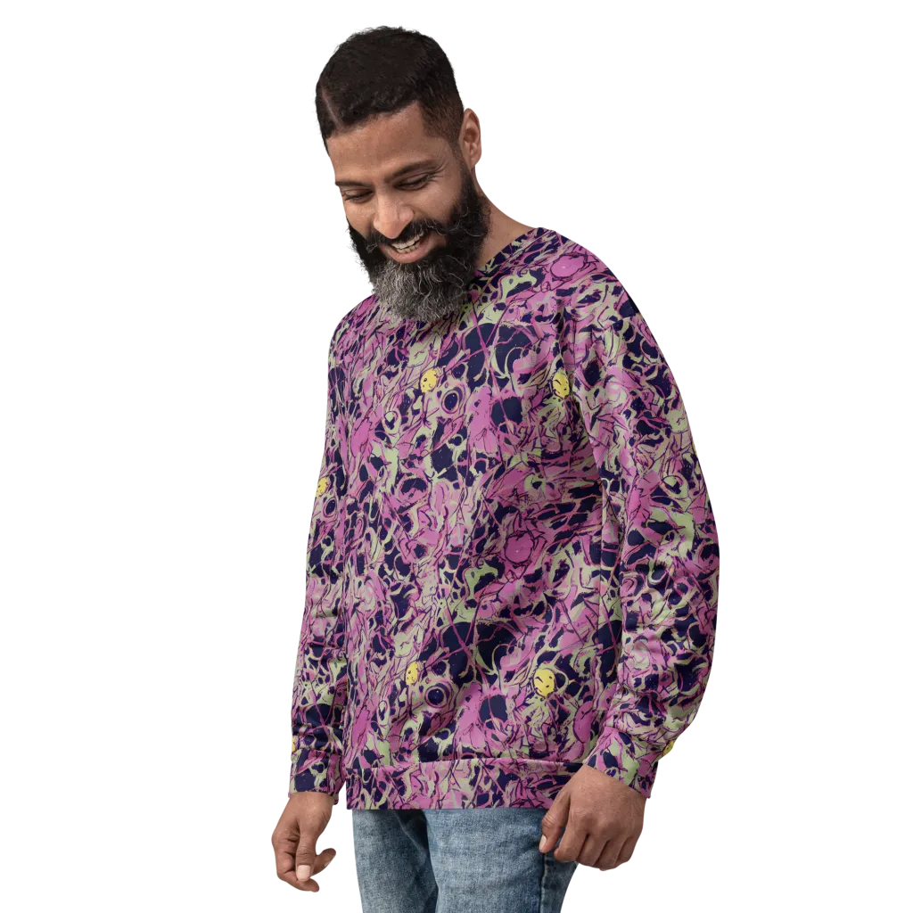Lavender Frenzy on Sweatshirt — Left Front