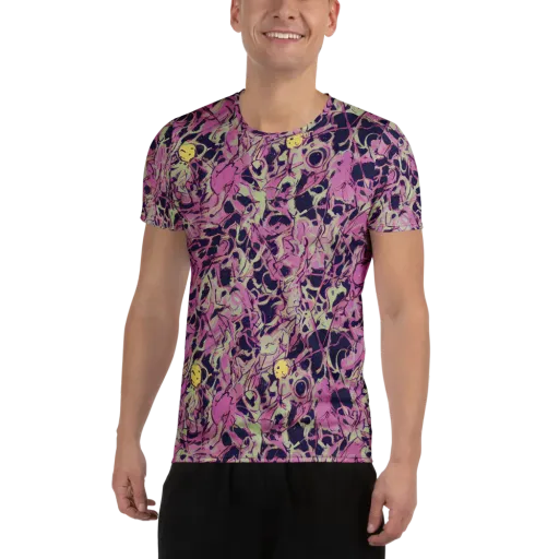 Lavender Frenzy on a Men's Athletic T-Shirt