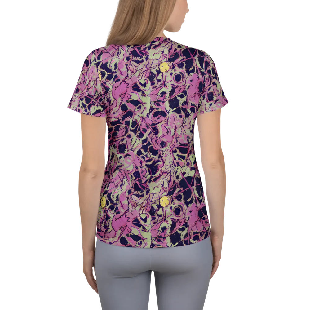 Lavender Frenzy on Women's Athletic T-Shirt — Back