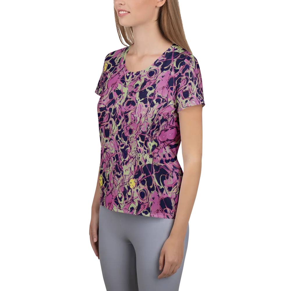 Lavender Frenzy on Women's Athletic T-Shirt — Left