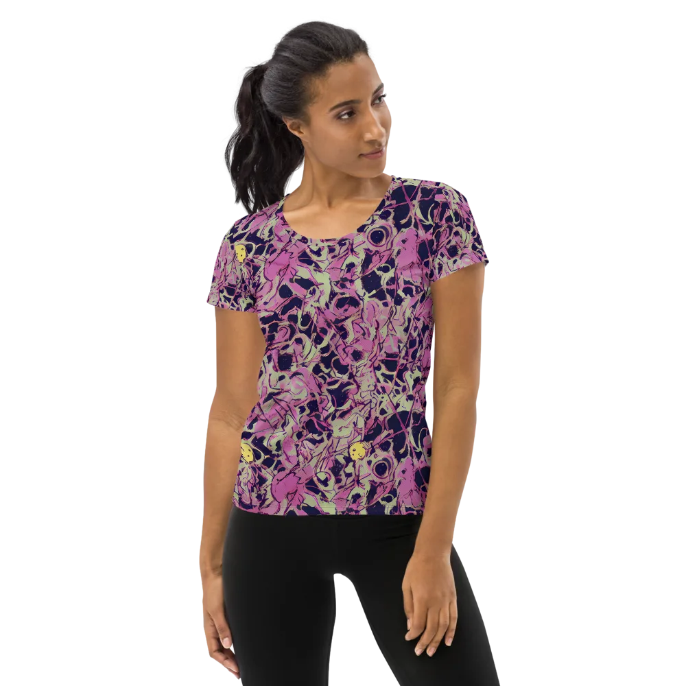 Lavender Frenzy on Women's Athletic T-Shirt — Front