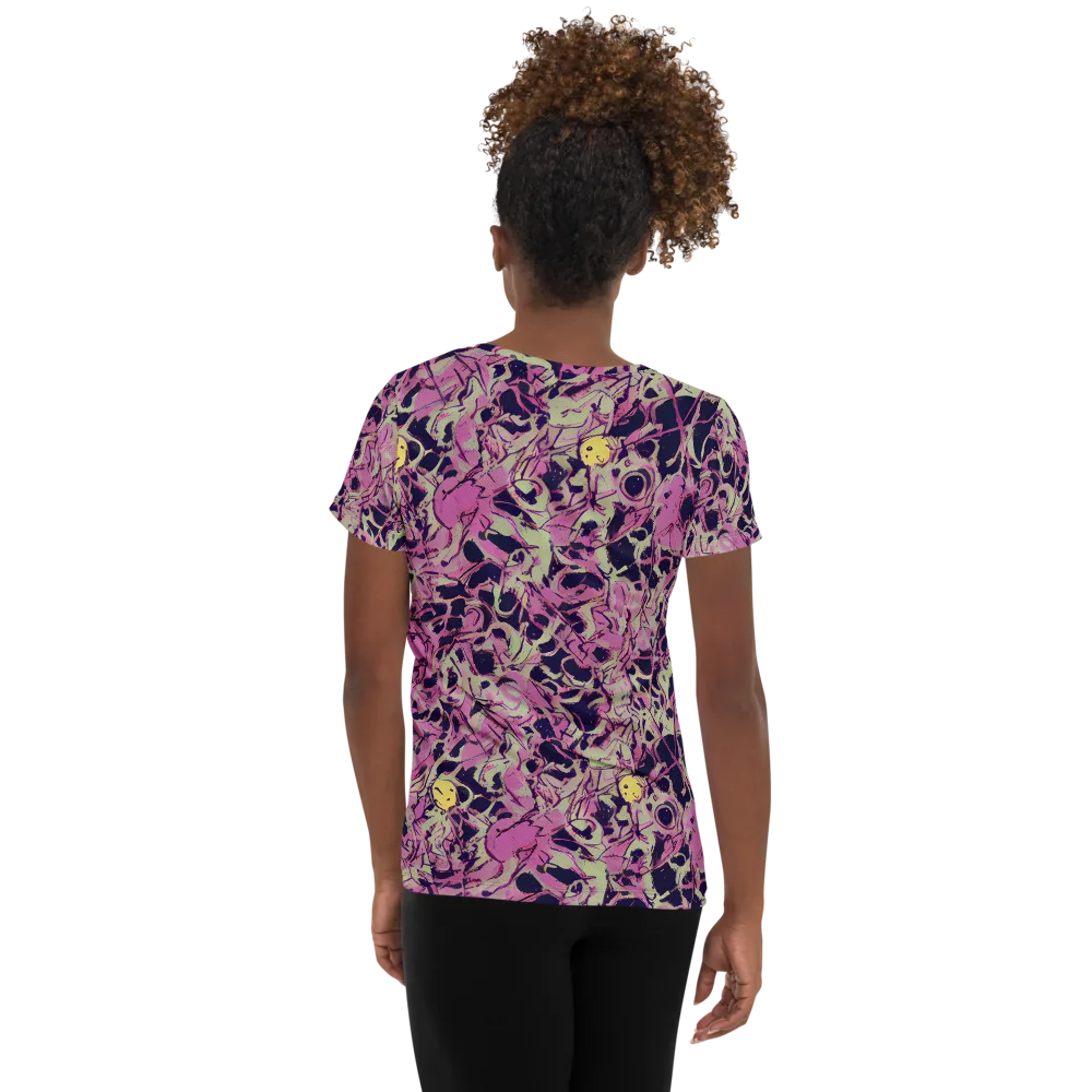 Lavender Frenzy on Women's Athletic T-Shirt — Back