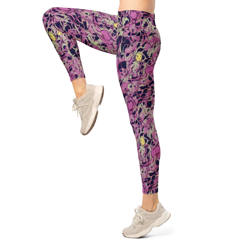 Lavender Frenzy on Leggings — Left