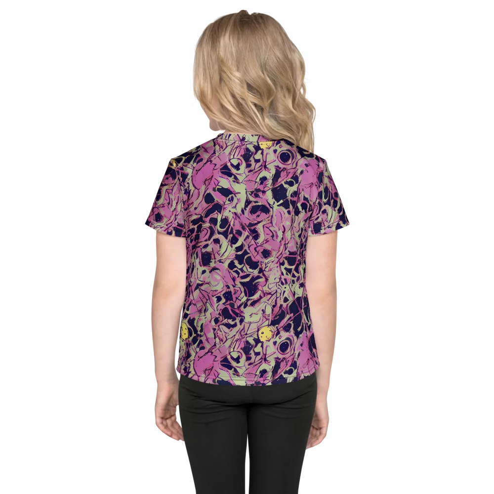 Lavender Frenzy on Kids Crew Neck T-Shirt — Back