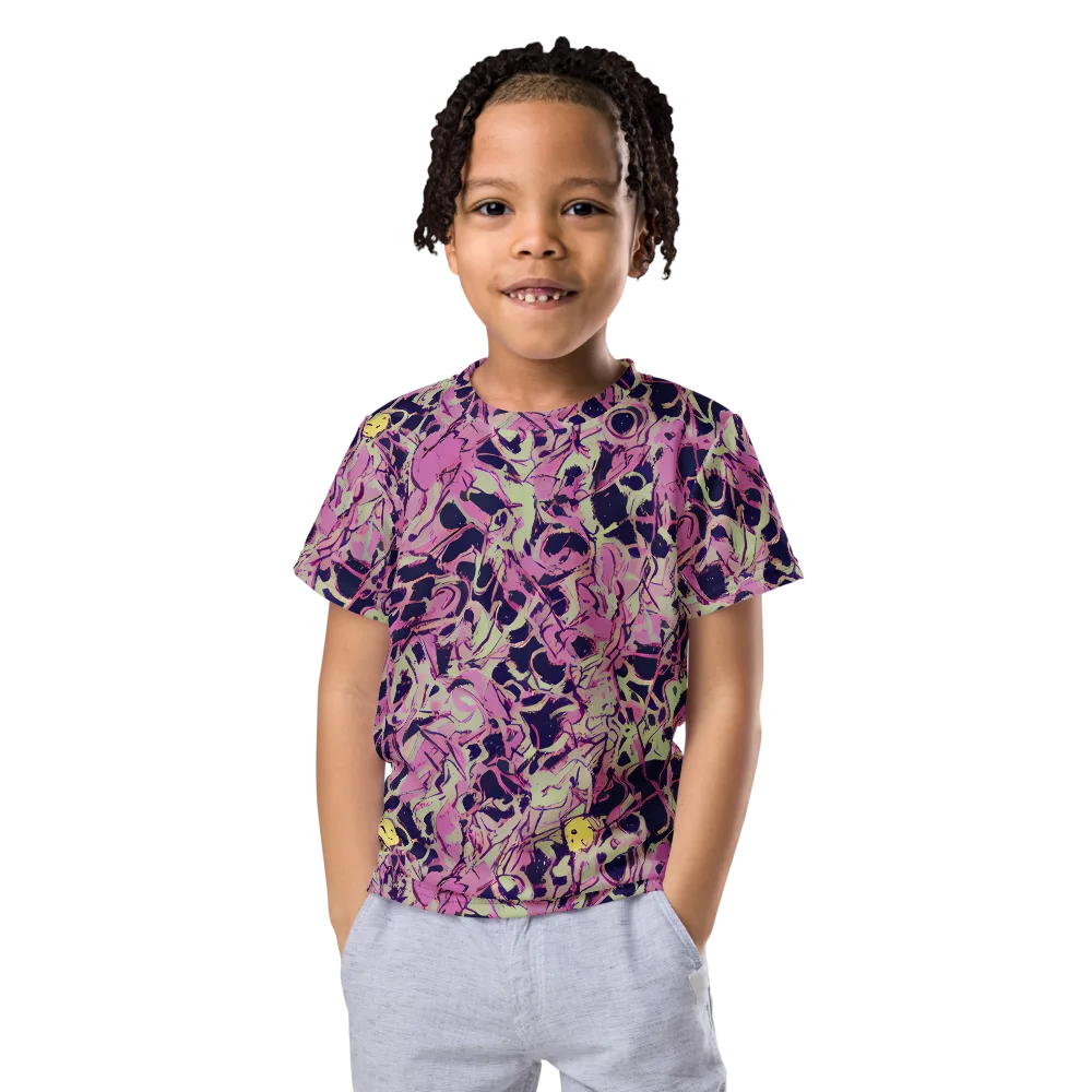 Lavender Frenzy on Kids Crew Neck T-Shirt — Front