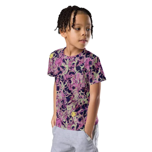 Lavender Frenzy on a Kids Crew Neck T-Shirt