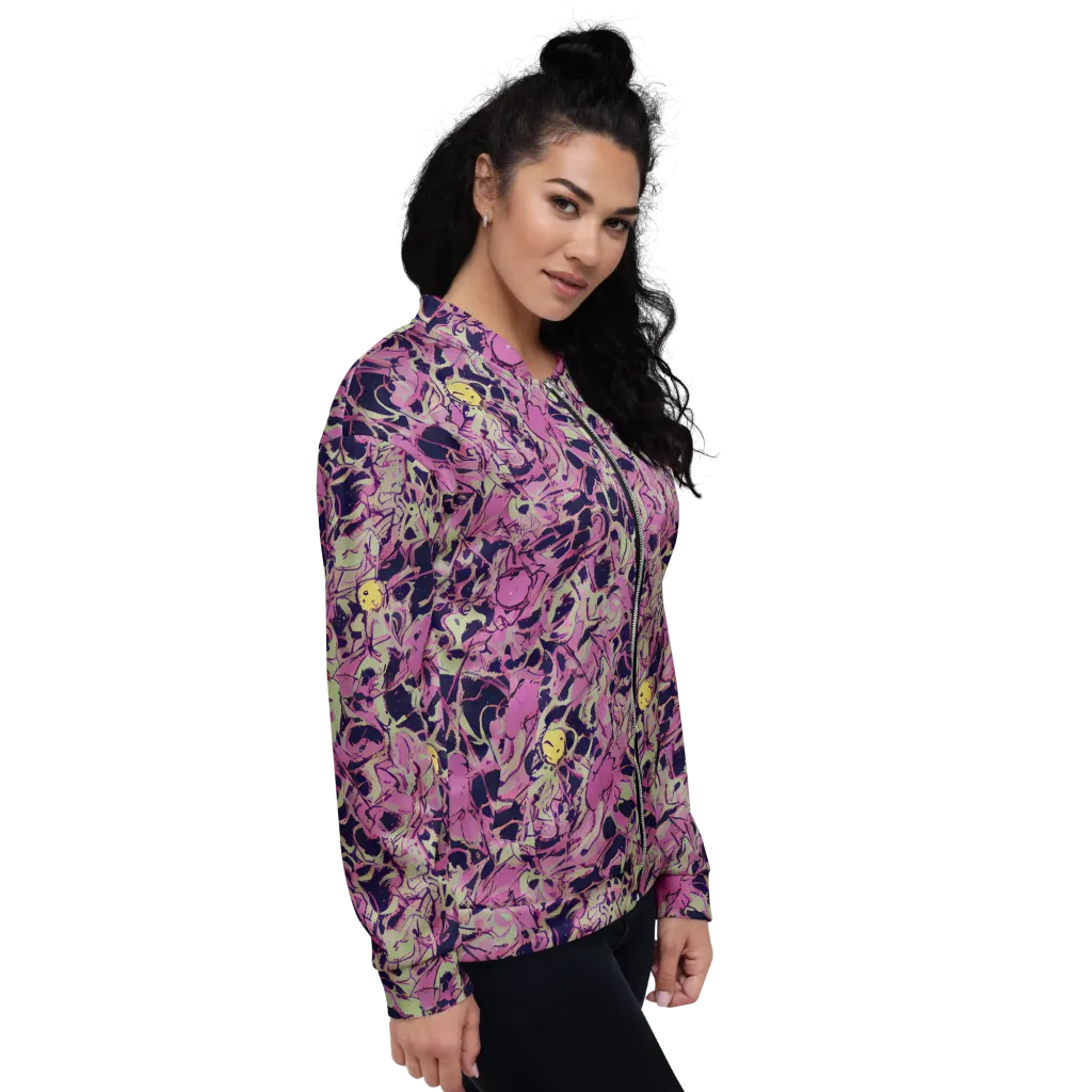 Lavender Frenzy on Bomber Jacket — Right