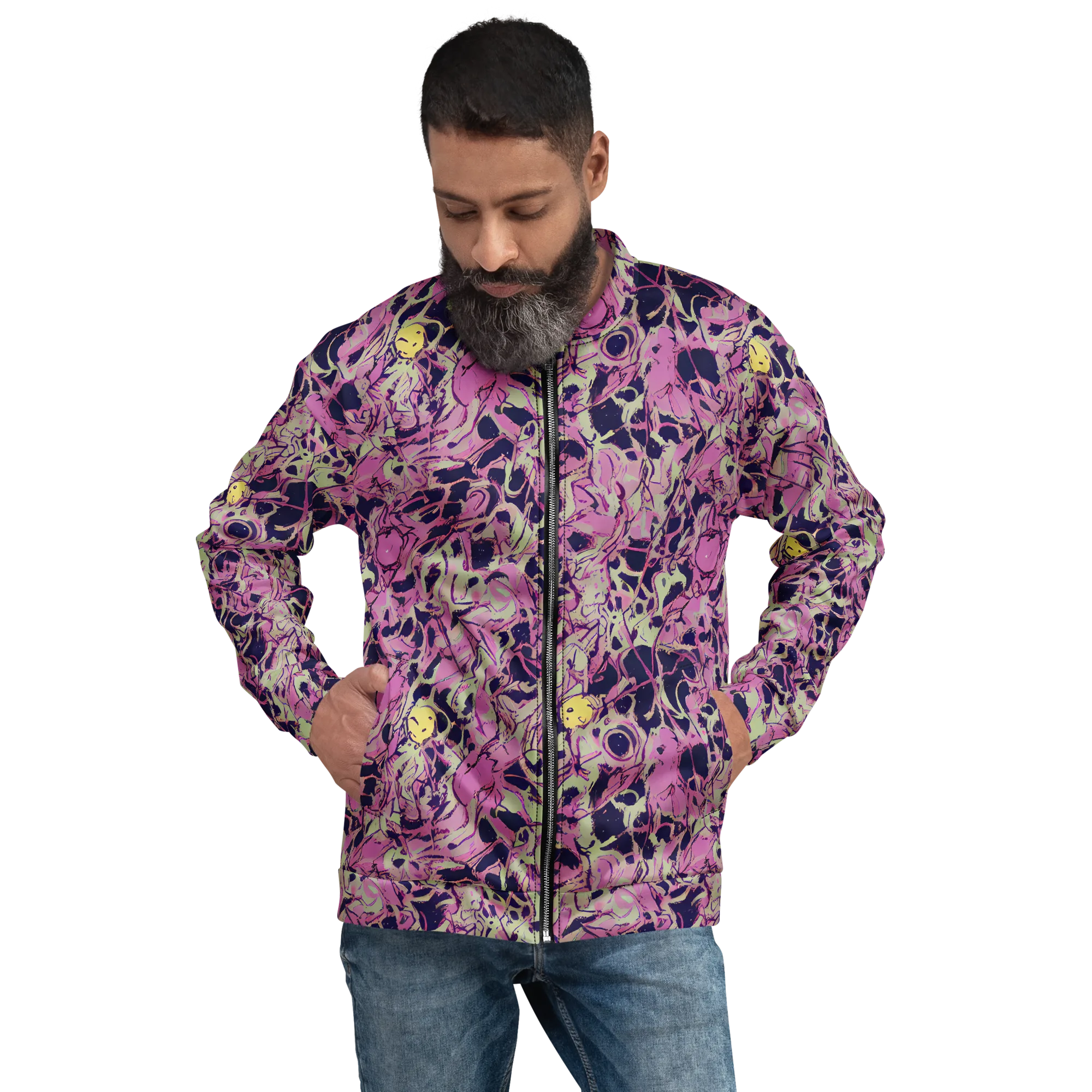 Lavender Frenzy on Bomber Jacket — Front