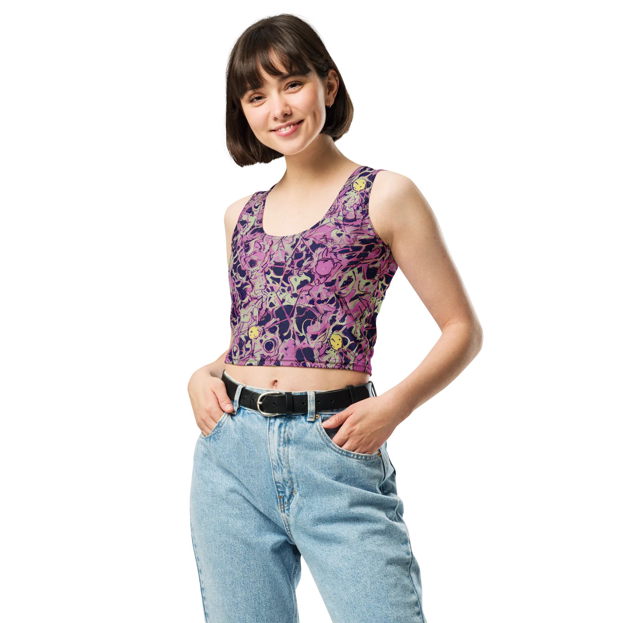 Lavender Frenzy on Crop Top — Front