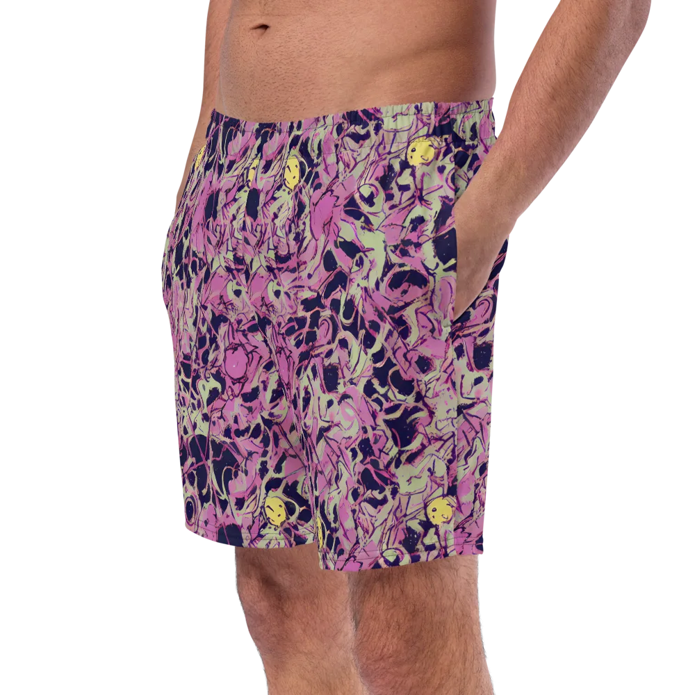 Lavender Frenzy on Swim Trunks — Left Front