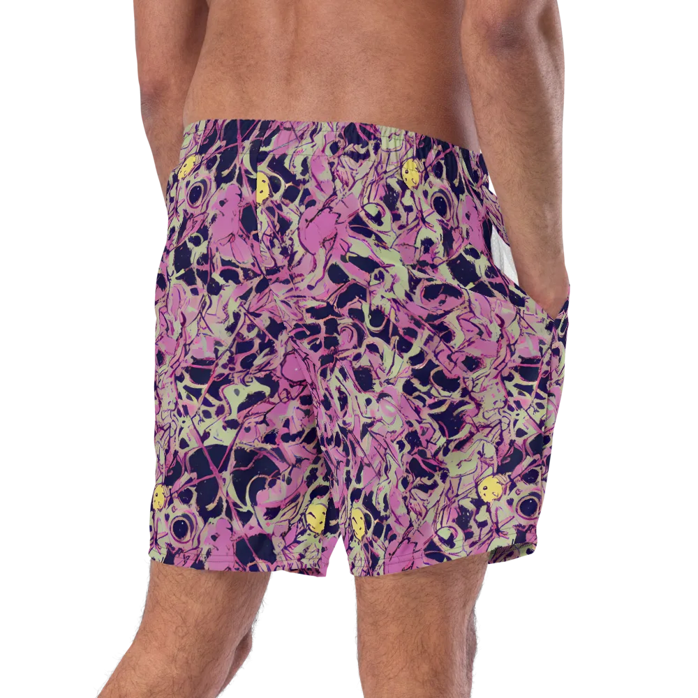 Lavender Frenzy on Swim Trunks — Right Back