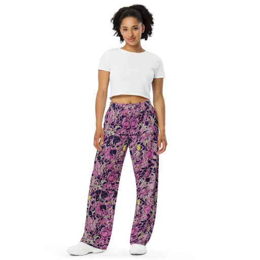 Lavender Frenzy on a Wide-Leg Pants