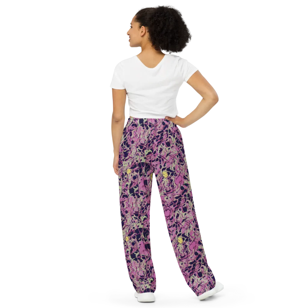 Lavender Frenzy on Wide-Leg Pants — Back