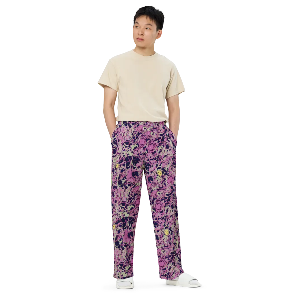 Lavender Frenzy on Wide-Leg Pants — Front