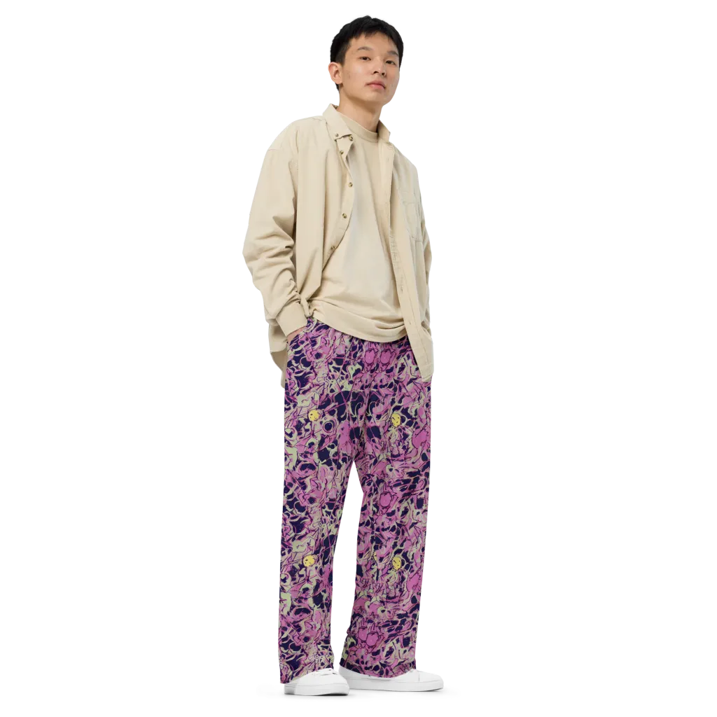 Lavender Frenzy on Wide-Leg Pants — Right Front