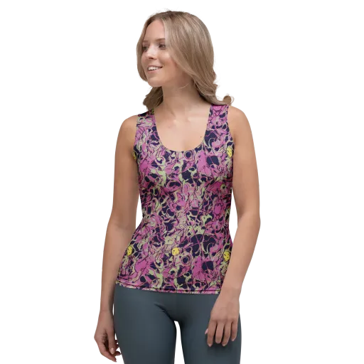 Lavender Frenzy on a Women's Tank Top