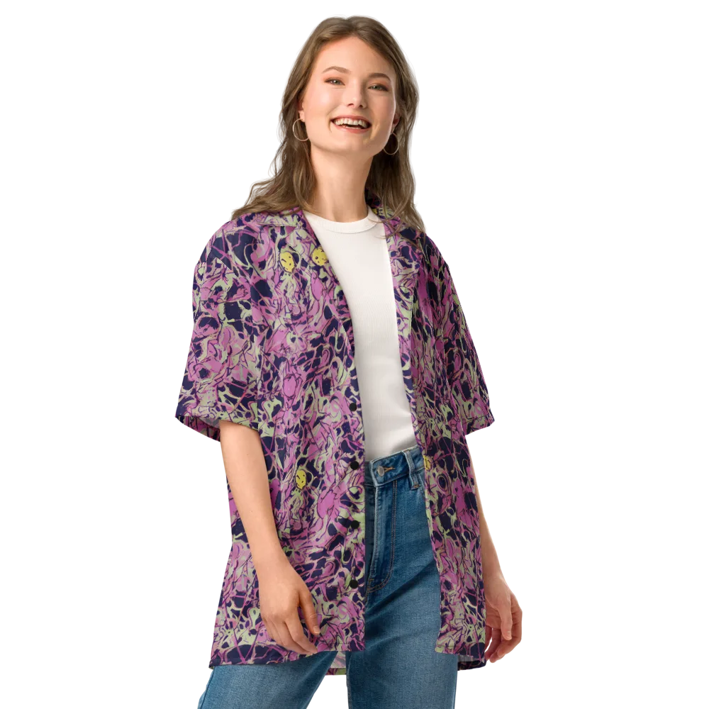 Lavender Frenzy on Button Shirt — Front
