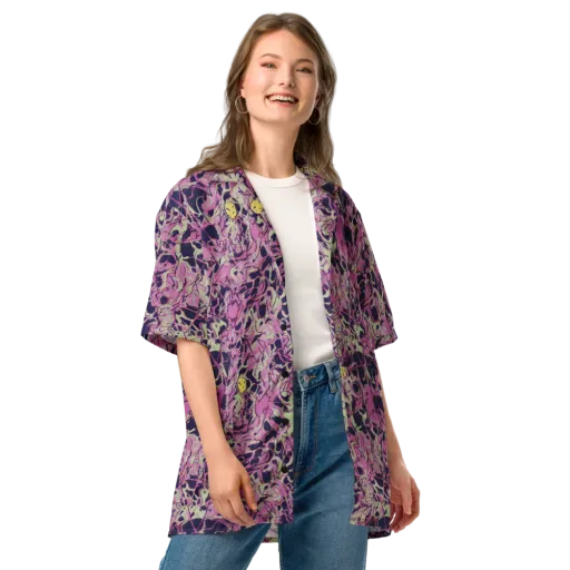 Lavender Frenzy on a Button Shirt