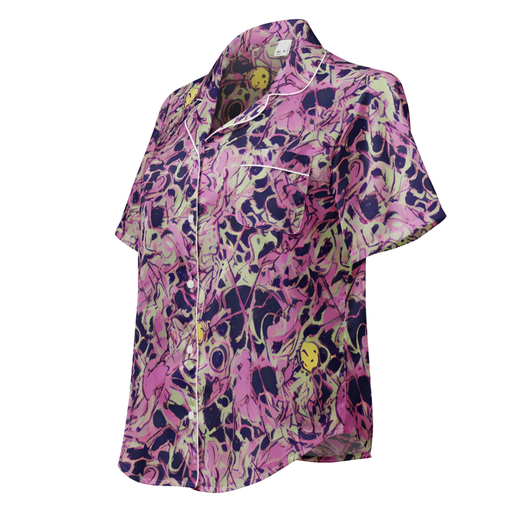 Lavender Frenzy on Women's Short Sleeve Pajama Top — Left Front
