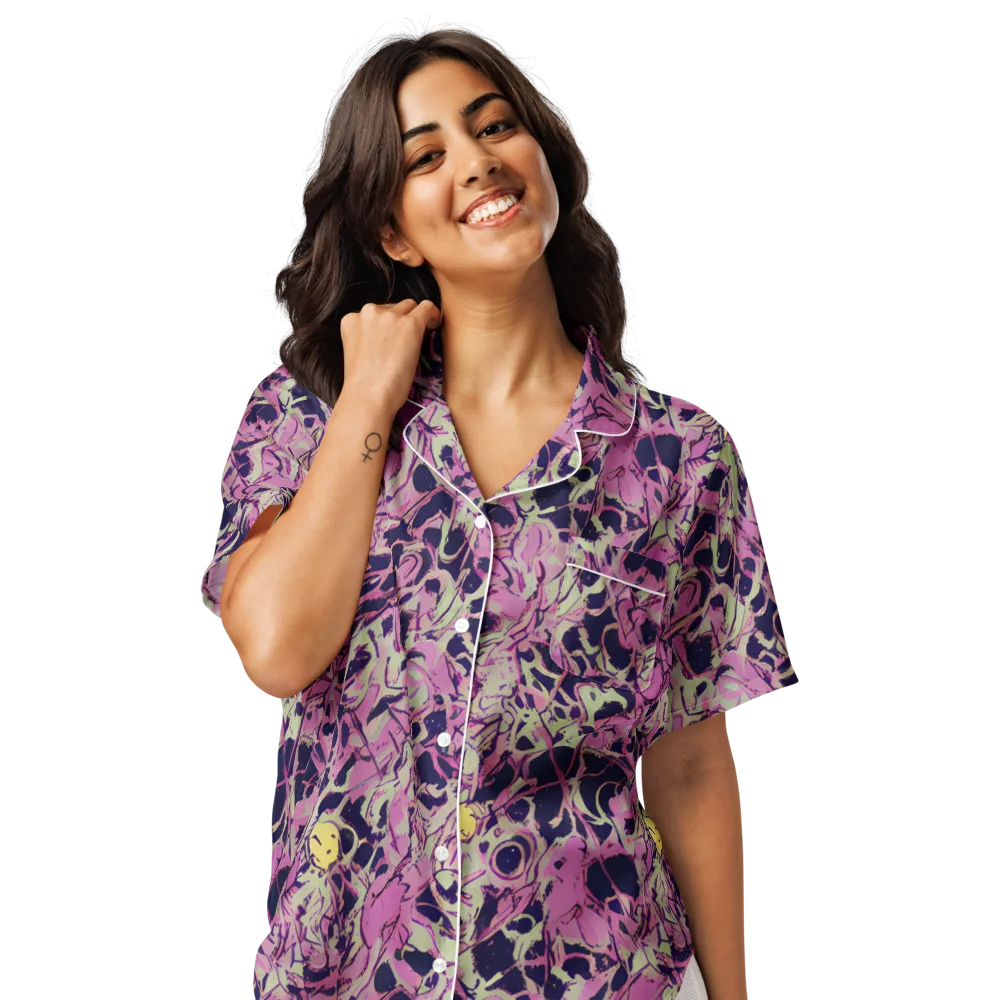 Lavender Frenzy on Women's Short Sleeve Pajama Top — Front