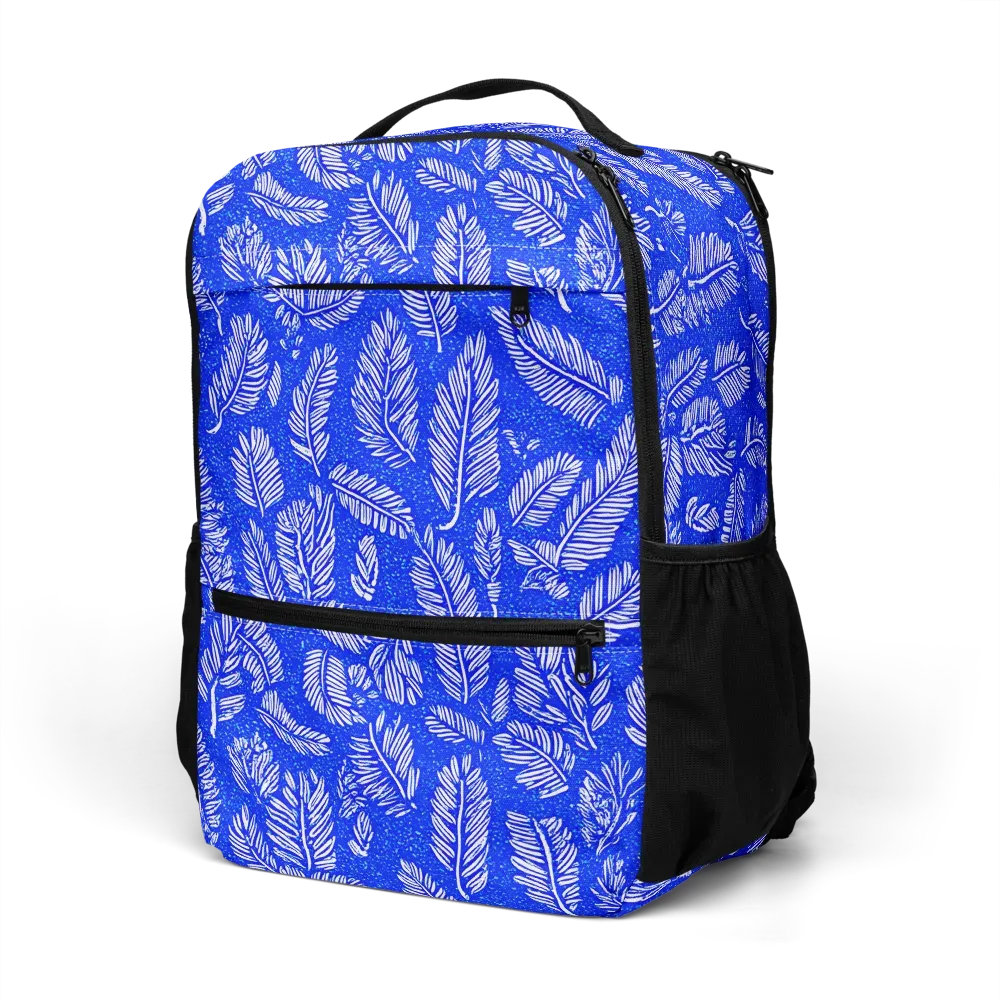 Azure Fronds on Utility Backpack — Left Front