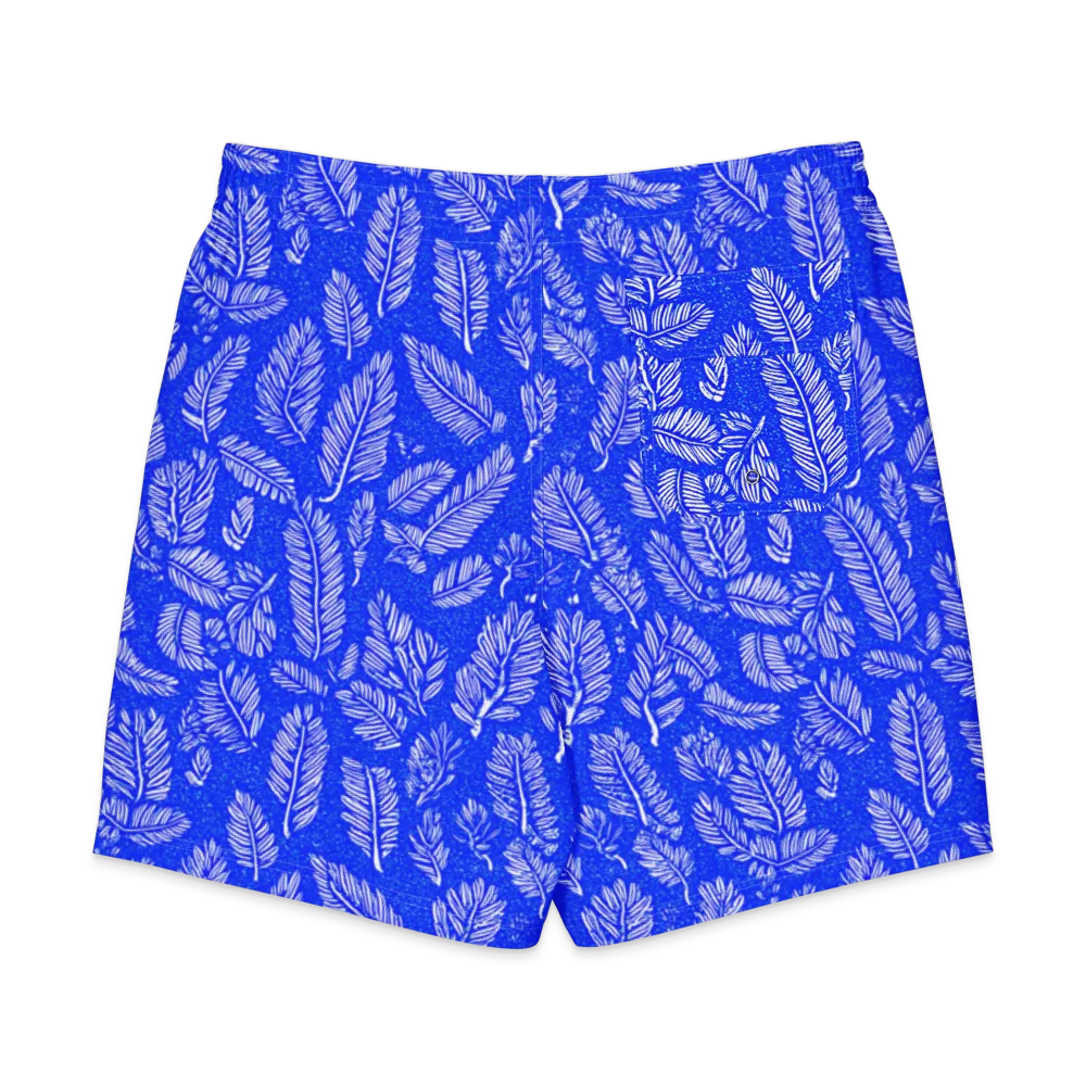 Azure Fronds on Men's Board Shorts — Back