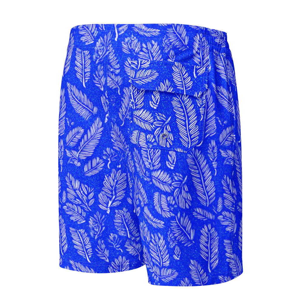 Azure Fronds on Men's Board Shorts — Back
