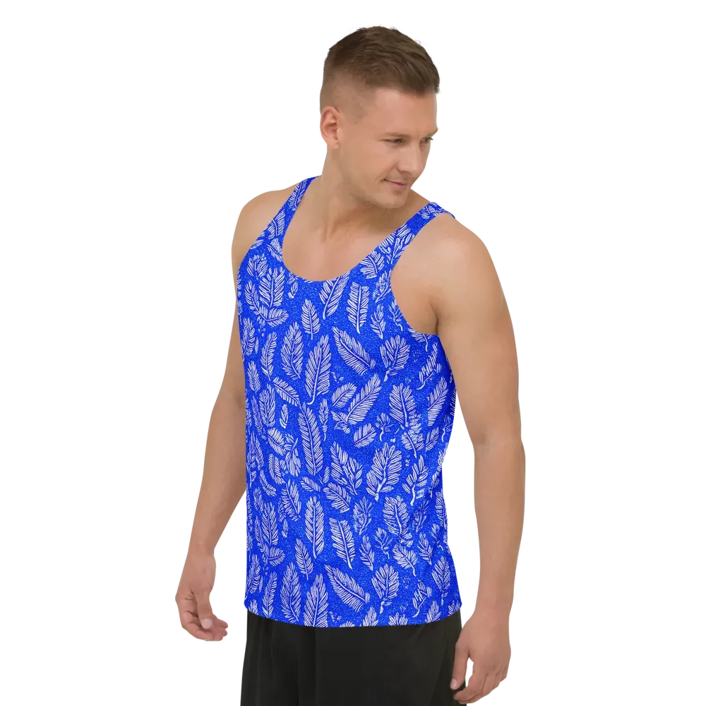 Azure Fronds on Men's Tank Top — Left Front