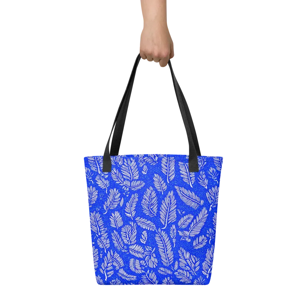 Azure Fronds on Tote Bag — Front
