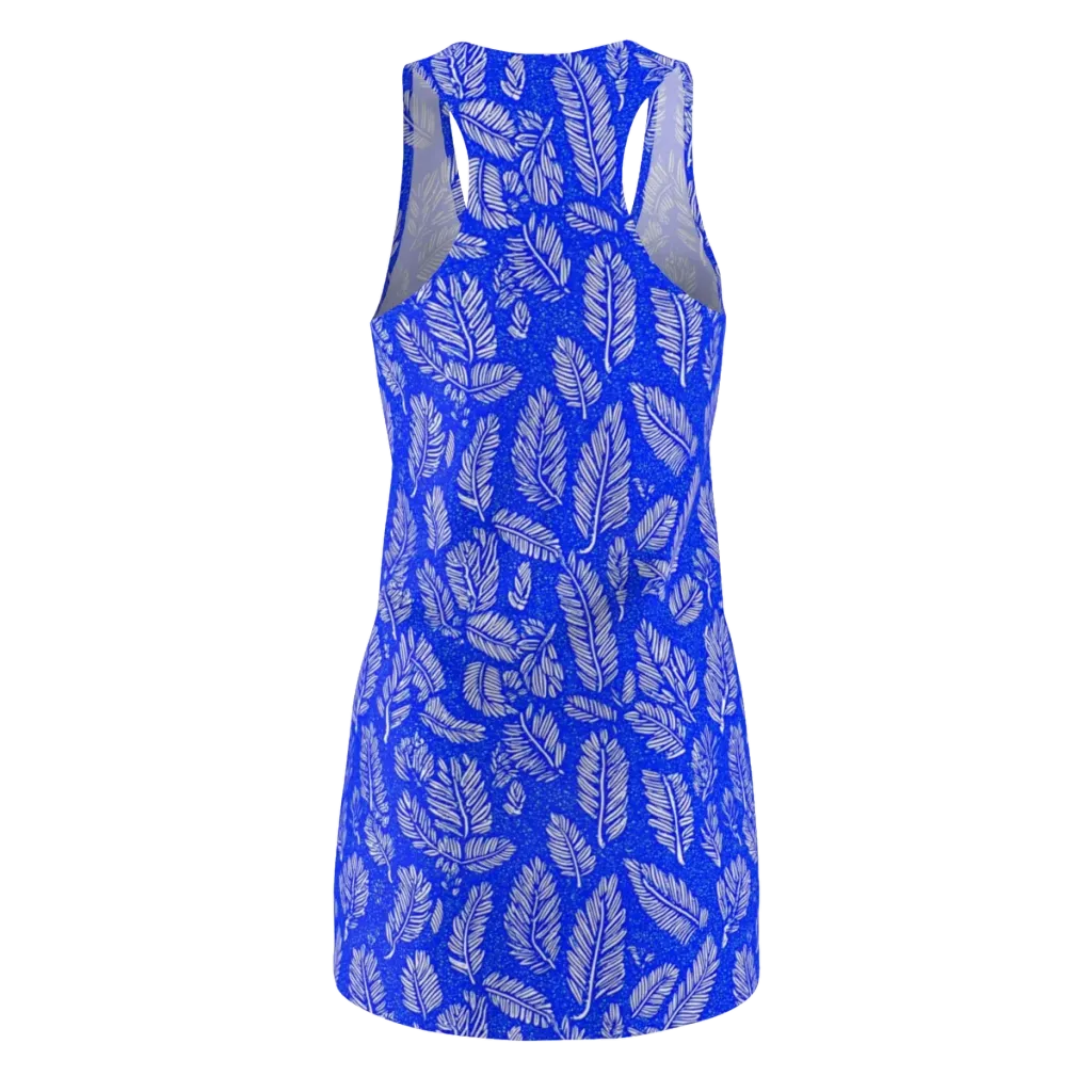 Azure Fronds on Racerback Dress — Back