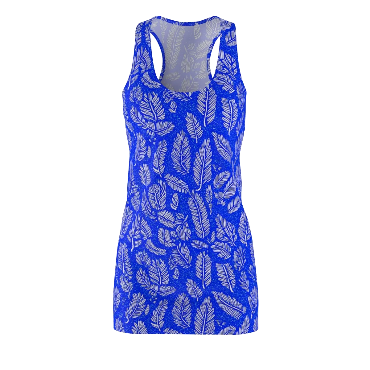 Azure Fronds on Racerback Dress — Front