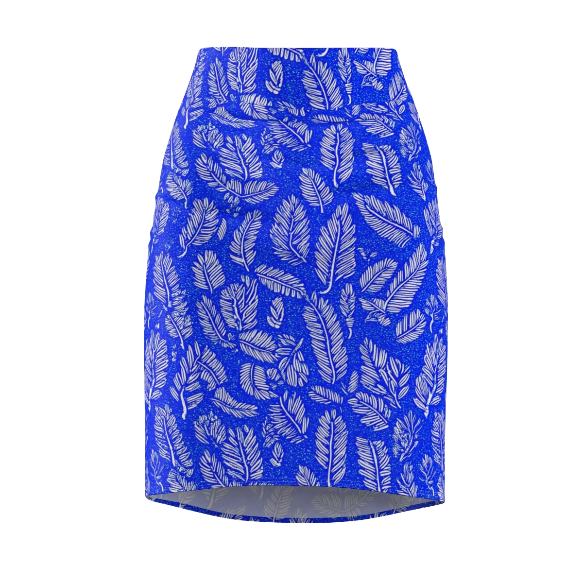 Azure Fronds on Pencil Skirt — Front