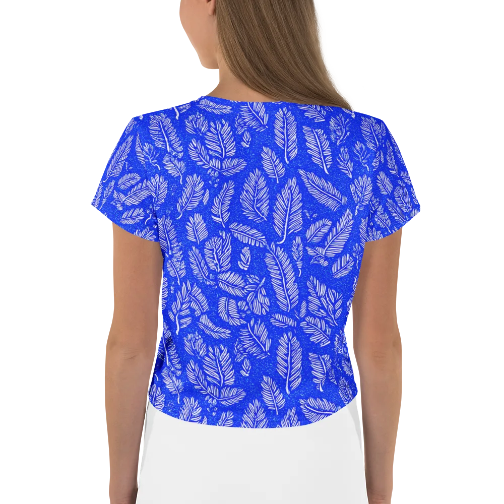 Azure Fronds on Crop Tee — Back
