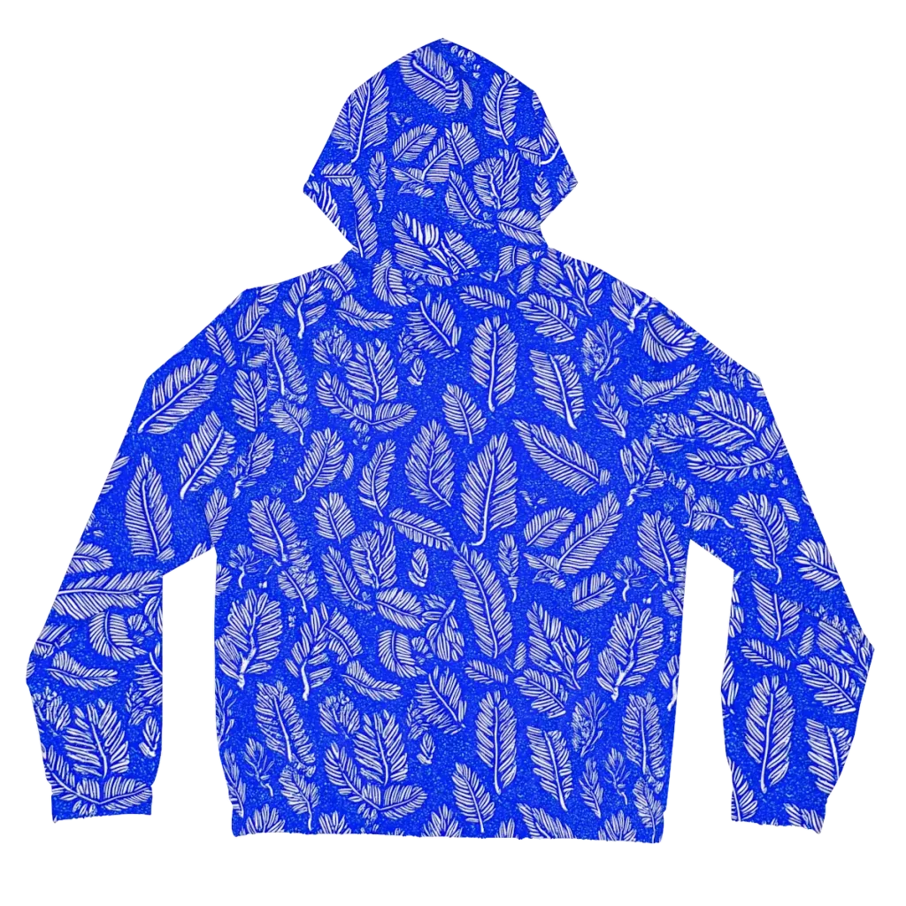Azure Fronds on Women's Full-Zip Hoodie — Back
