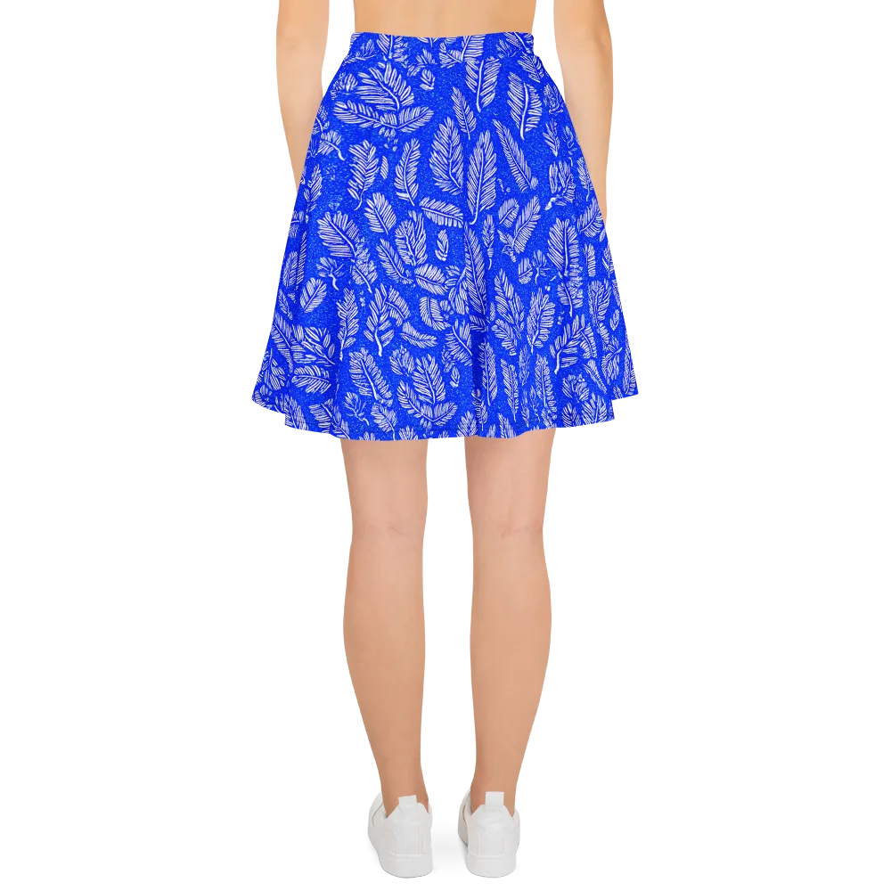 Azure Fronds on Skater Skirt — Back