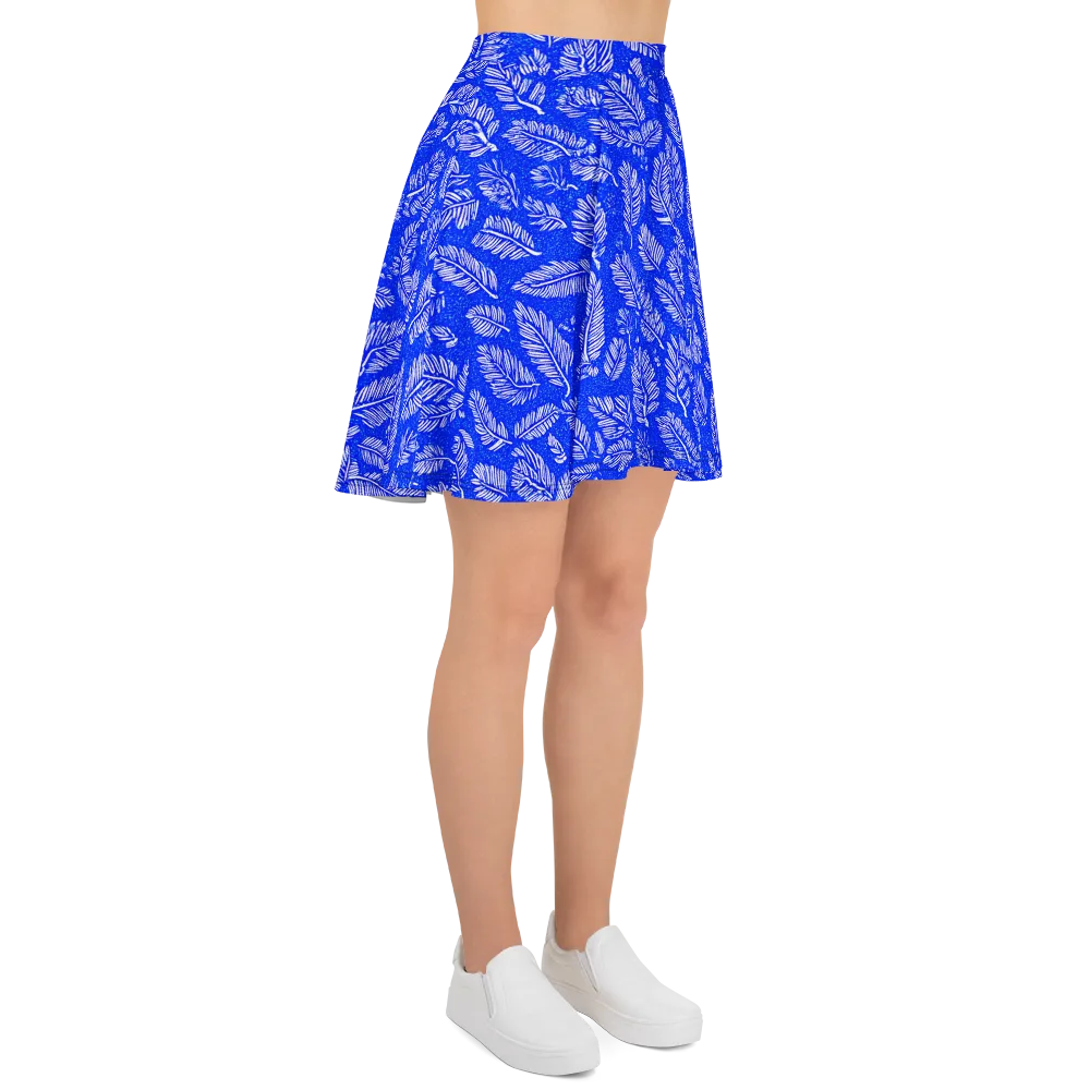 Azure Fronds on Skater Skirt — Right