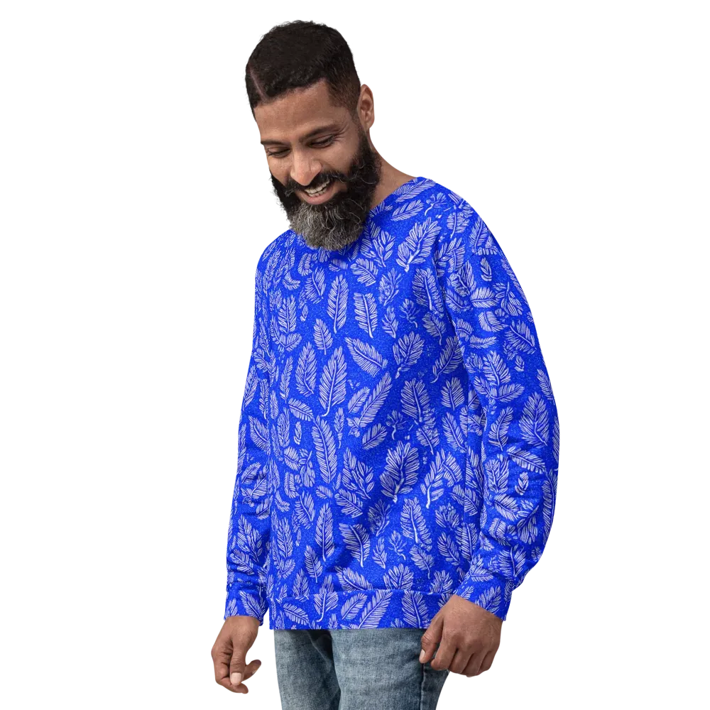 Azure Fronds on Sweatshirt — Left Front