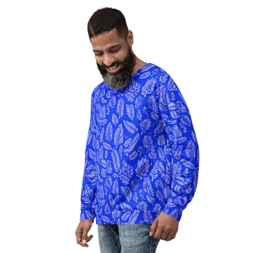 Azure Fronds on a Sweatshirt