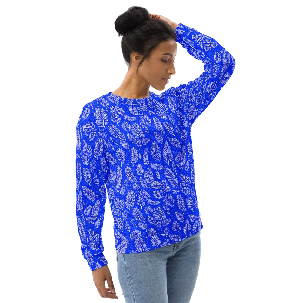 Azure Fronds on Sweatshirt — Right Front