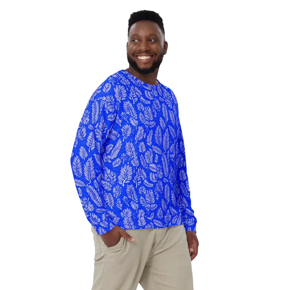 Azure Fronds on Sweatshirt — Front