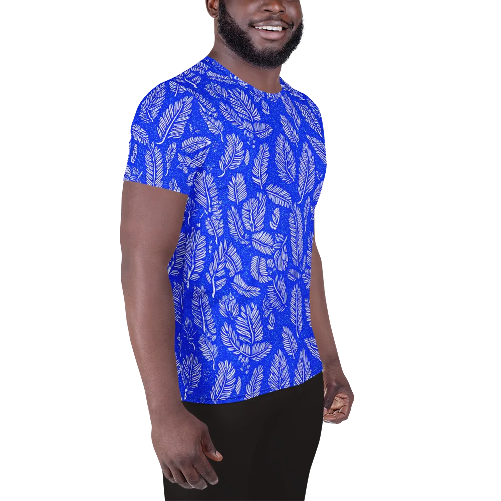 Azure Fronds on Men's Athletic T-Shirt — Right