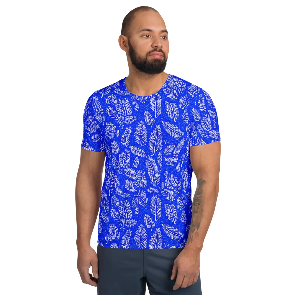 Azure Fronds on Men's Athletic T-Shirt — Front