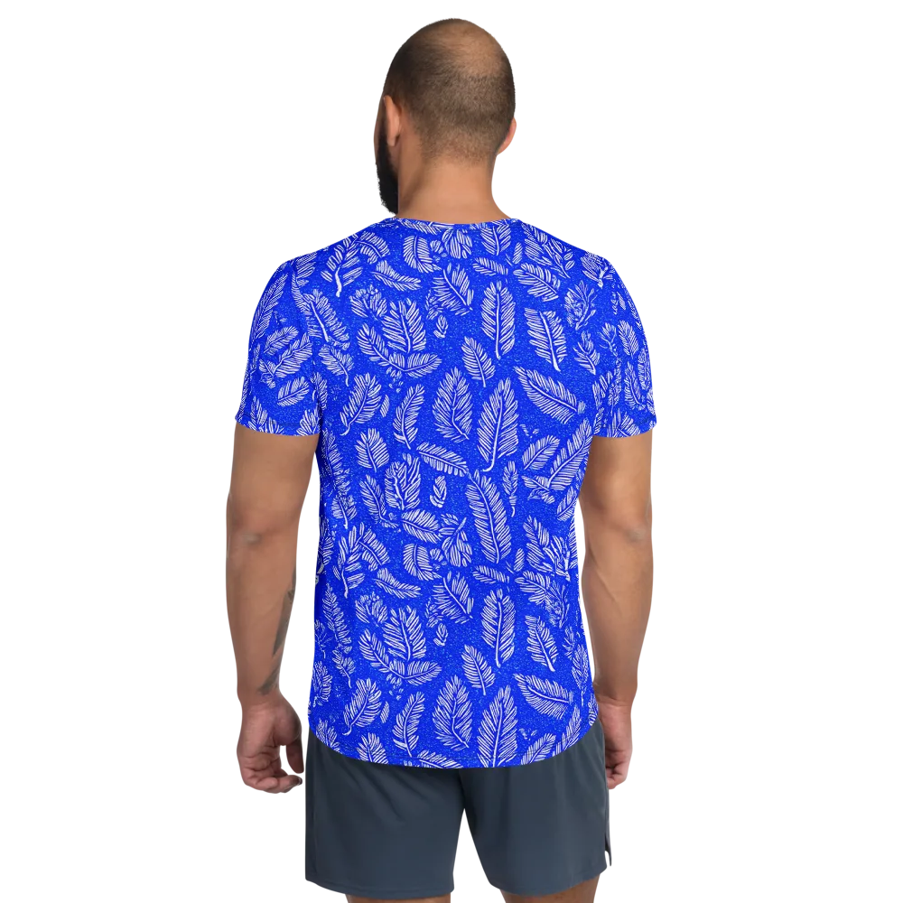 Azure Fronds on Men's Athletic T-Shirt — Back