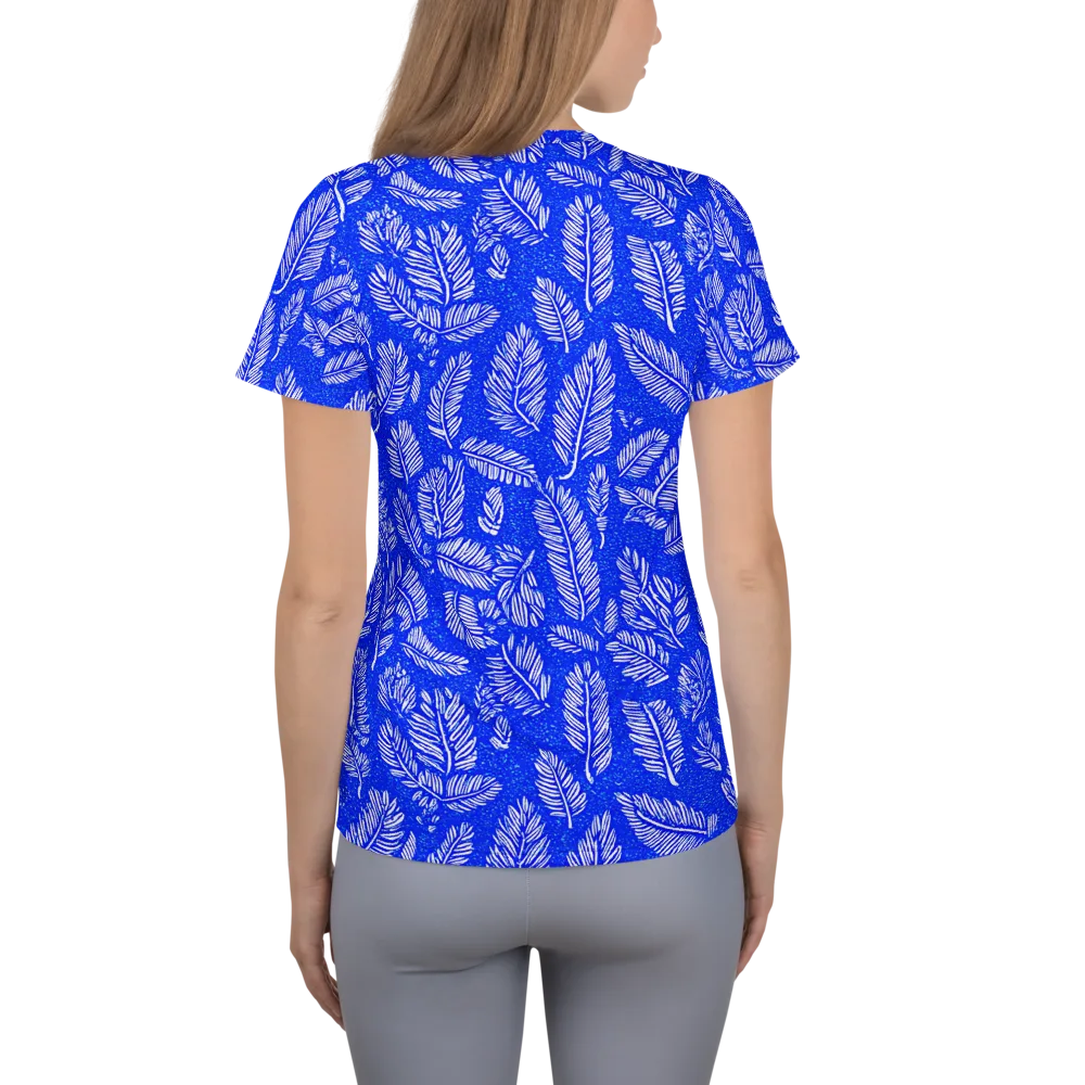Azure Fronds on Women's Athletic T-Shirt — Back